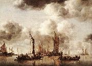 CAPELLE, Jan van de Dutch Yacht Firing a Salvo fg oil painting